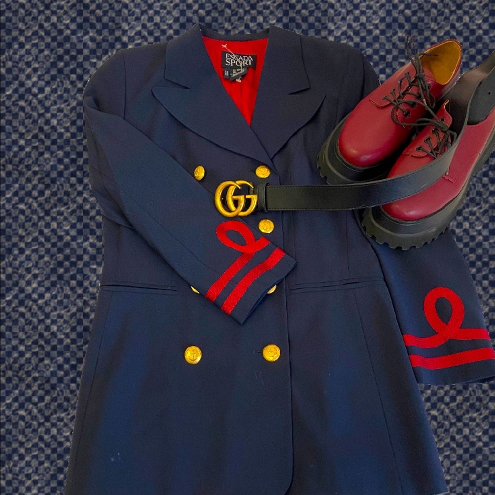 Gorgeous navy and red Escada Sport blazer!